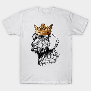 Wirehaired Dachshund Dog King Queen Wearing Crown T-Shirt